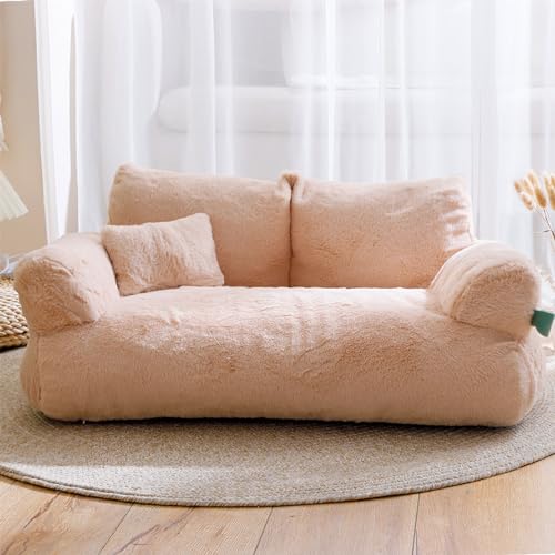 REVUERA Pet Sofa,Calming Pet Bed Fluffy Plush Pet Sofa,REVUERA Pet Bed,Dog Couches for Large Dogs,Durable Dog Bed,Pet Sofa Bed, for Large Small Medium Size Dog Cat. (Sunset orange,L) von Aoguni