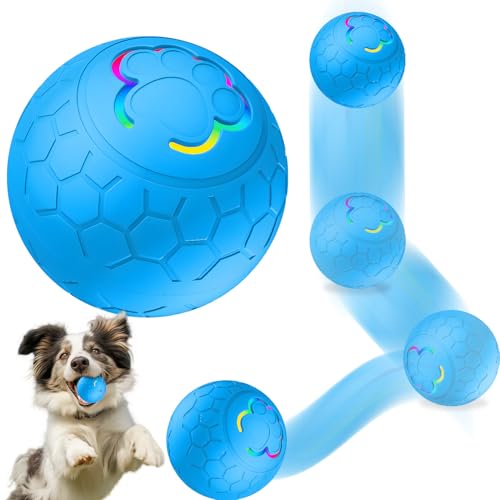 Aohcae Interaktives Spielzeug, Selbstrollender Hundespielzeug USB Wiederaufladbar, für Welpen/Kleine/Mittlere Hunde(Blau) von Aohcae