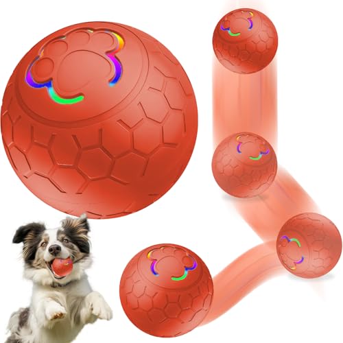 Aohcae Interaktives Spielzeug, Selbstrollender Hundespielzeug USB Wiederaufladbar, für Welpen/Kleine/Mittlere Hunde(Orange) von Aohcae