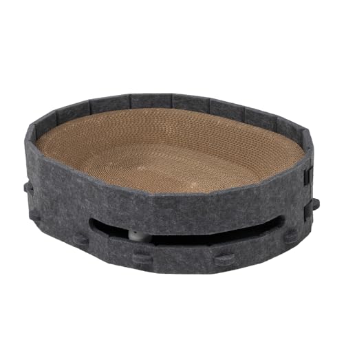 Aolawco Upgraded Kratzpappe für Katzen, Katzen Kratzbrett mit einem Glockenball - Katzenaktivitäten anregen, Katzen Spielen, schlafen und kitzeln Accessoires von Aolawco