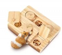 Hamster-Futterstation Hamster Zubehör-Set Hamster Spielzeug Holz Kleintiere Spielzeug 6 in 1 Holz Futtersuche Spielzeug geeignet für Hasen Chinchillas Hamster von Aomhrek