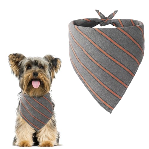 Aomig Bandana Hund Kopftücher Hunde Dreiecks Mode Halstuch Hundehalstuch klassisches Plaid Dreieckstuch Waschbare Hundehalstücher Geburtstag Hund für Kleine Mittel Große Hunde Katzen 50x50x70cm(Asche) von Aomig