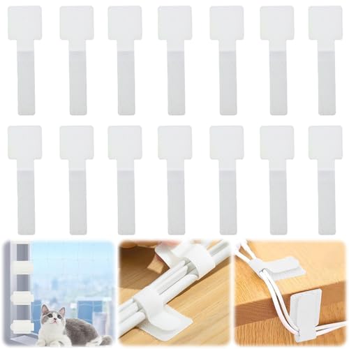 Aoreun Selbstklebender Klettverschluss, 50 Stück Outdoor Adhesive Hooks, Klettband selbstklebend Katzennetz für Balkon Ohne Bohren klebriger Haken Doppelseitiges Klettband Klebriger Katzennetzhaken von Aoreun