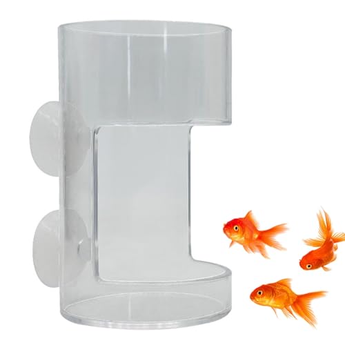 Fischfutterspender, Acryl-Fischfutterring, Fischfutterrohr for Aquarium, Aquarium-Futterspender for Garnelenbecken, Goldener Fisch, Betta-Fisch, Saugnapf, Fischfutterspender, schwimmendes Futtertablet von Aosrioylt