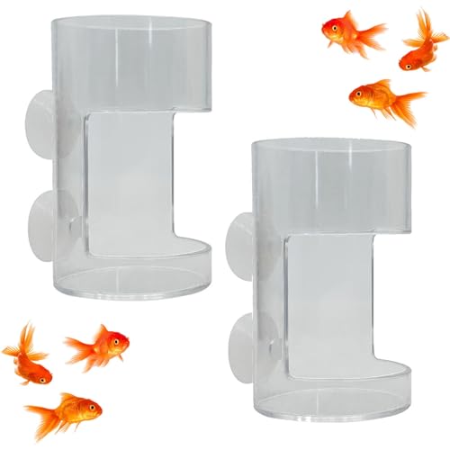 Fischfutterspender, Acryl-Fischfutterring, Fischfutterrohr for Aquarium, Aquarium-Futterspender for Garnelenbecken, Goldener Fisch, Betta-Fisch, Saugnapf, Fischfutterspender, schwimmendes Futtertablet von Aosrioylt