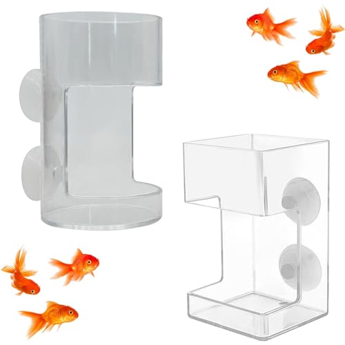 Fischfutterspender, Acryl-Fischfutterring, Fischfutterrohr for Aquarium, Aquarium-Futterspender for Garnelenbecken, Goldener Fisch, Betta-Fisch, Saugnapf, Fischfutterspender, schwimmendes Futtertablet von Aosrioylt