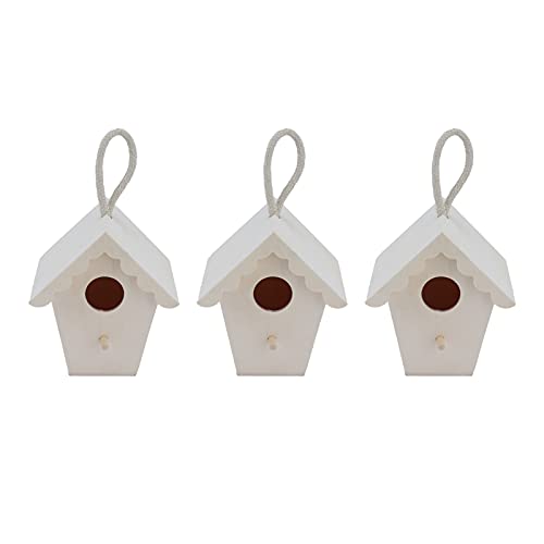 Aoveew 3pcs Vogelhaus unvollendete DIY -Holzvogelfutterhäuscher für Garten, einzigartige hängende Verzierungen für kleine Vögel wie Spatzen und Finken von Aoveew