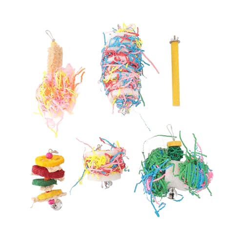 Aoveew Bird Toy Set Buntes Shredding -Kauspielzeug für Papageien kleine bis mittlere Vögel Unterhaltung Futterleisten Spielzeug Futtersuche Spielzeug von Aoveew