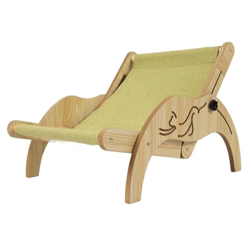 Aoveew Holzkatze Lounge Stuhl Verstellbarer Mini -Strandstuhl für Katzen Premium Cat Chair für Innenhüter von Aoveew