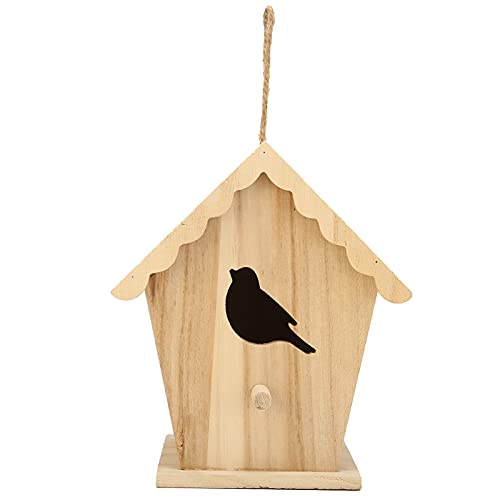 Aoveew Holzvogelhaus handgefertigtes Holzvogelhaus für Garten, einzigartiges DIY -Vogelhaus mit stilvollem Eingang des Vogelform, Ideal für kleine Vögel wie Spatzen und Finken von Aoveew