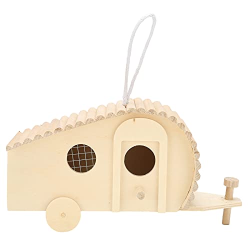 Aoveew hölzerne Vogelhaus Hängende Vogelhaus & Feeder, einzigartiges Kutschendesign für kleine Vögel, Ideal für DIY -Schmuck & Garten Schönheit von Aoveew