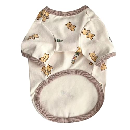 Aoveew kleine Welpe Kleidung süßes Hund T -Shirt für kleine Hunde atmungsaktive modische Haustierkleidung (Little Bear Pattern L) von Aoveew