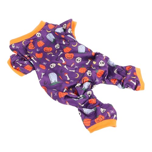 Halloween Dog Pyjama, gemütlicher Hund Jumpsuit mit und Skelettdruck, weicher Halloween -Hund PJ für Welpen, lustige und komfortable Hundepyjamas für den von Aoveew