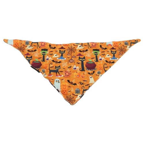 Halloween -Hundebandanas, verstellbare Hundelätzchen Schal mit Halloween -Themendrucken, Polyestermaterial, Bequeme und weiche Haustierbandanas für Hunde und Katzen von Aoveew