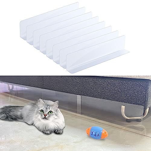 Apatal 8 Stück Untercouch-Blocker für Haustiere, 8 cm hohes Bett, Hunde und Katzen, Barriere-Blocker, Acryl-Kunststoff, verstellbar, transparent, Spielzeug-Blocker für Welpen, Kätzchen, Couch, Sofa, von Apatal