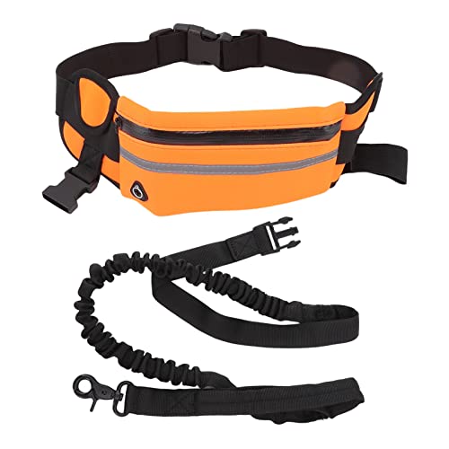 Apexare Hands No Dog Leash Gürteltasche, reflektierender Gürtel, verstellbare Nylon-Bungee-Leine, Hüfttasche für Nachtlauf, Spaziergang, Handytasche, Schlüsselhalter (Orange) von Apexare