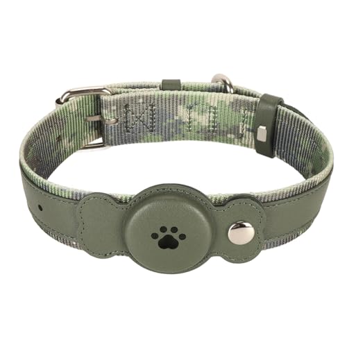 Apexare Hundehalsband, verstellbares, wasserdichtes, leichtes Hundehalsband aus Leder, gepolstertes Haustierhalsband, für kleine Hunde, große Hunde, Welpen, Katzen, (OD Green) von Apexare