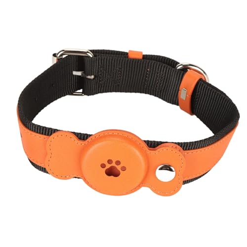 Apexare Hundehalsband, verstellbares, wasserdichtes, leichtes Hundehalsband aus Leder, gepolstertes Haustierhalsband, für kleine Hunde, große Hunde, Welpen, Katzen, (Orange) von Apexare