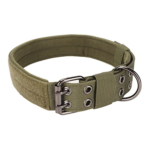 Apexare Hundehalsband für große Hunde, personalisiertes, Robustes Militär-Hundehalsband, verstellbares, atmungsaktives, leichtes, verbreitertes Haustier-Trainingshalsband, für (M) von Apexare