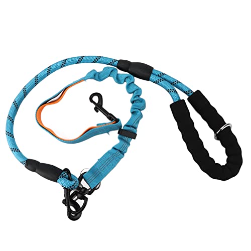 Apexare Hundeleinen für mittelgroße Hunde, kausichere Hundeleine aus Seil mit multifunktionaler elastischer Polsterung, robuster Karabiner, nachtreflektierend, für Training, (Blue) von Apexare