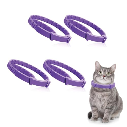 4er-Pack Beruhigendes Halsband für Katzen, Beruhigungshalsband Für Hunde verstellbares Beruhigende Halsbänder Beruhigungsmittel Lindert Angst Bei Katze Und Hunden Calming Collar Anti Stress Katzenhals von Apkpesterml