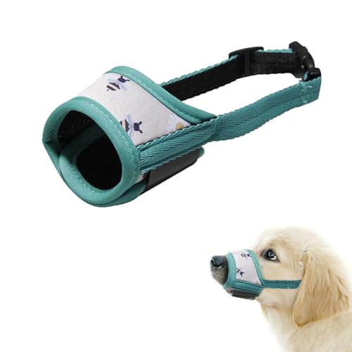 Hund Maulkorb, Hundemaulkorb Verstellbar Maulkorb aus Stoff Kleine Hunde Nylon-Maulkorb Mesh Atmungsaktiv Maulkörbe Hunde-Mundschutz Maske Anti-Kauen Bellen Beißen für Chihuahua Shih Tzu, Grün XS von Apkpesterml