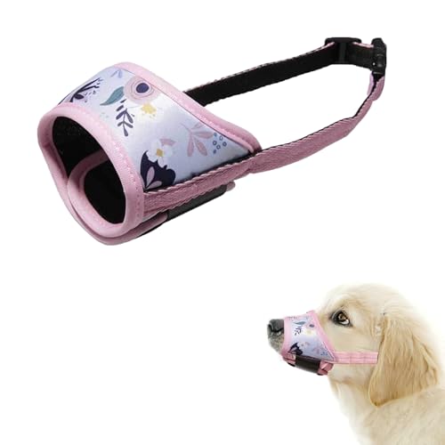 Hund Maulkorb, Hundemaulkorb Verstellbar Maulkorb aus Stoff Kleine Hunde Nylon-Maulkorb Mesh Atmungsaktiv Maulkörbe Hunde-Mundschutz Maske Anti-Kauen Bellen Beißen für Chihuahua Shih Tzu, Rosa XS von Apkpesterml