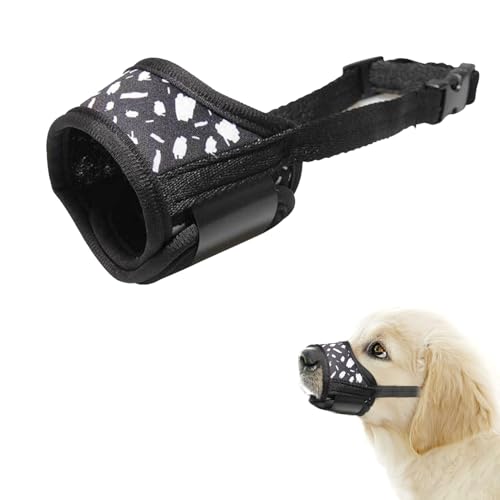 Hund Maulkorb, Hundemaulkorb Verstellbar Maulkorb aus Stoff Kleine Hunde Nylon-Maulkorb Mesh Atmungsaktiv Maulkörbe Hunde-Mundschutz Maske Anti-Kauen Bellen Beißen für Chihuahua Shih Tzu, Schwarz XS von Apkpesterml