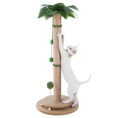 Aplatho Kratzbäume für Indoor Katzen Erwachsene - 84,3 cm hoch Katzenkratzbaum mit Sisalseil - Niedlicher Kätzchen-Katzenbaum Kratzbaum mit interaktiver Kugelbahn von Aplatho