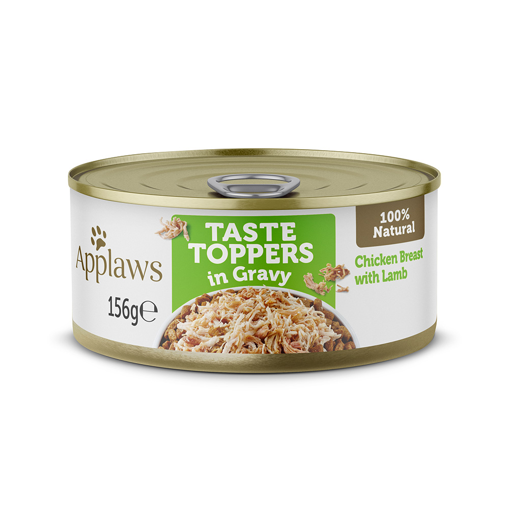 6 x 156 g Applaws Taste Toppers zum Sonderpreis! - Huhn mit Lamm in Soße von Applaws