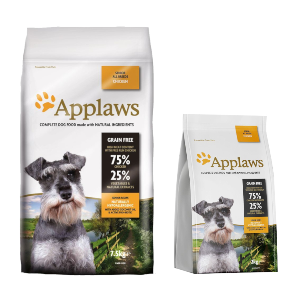 7,5 kg + 2 kg gratis! 9,5 kg Applaws Hundefutter - Senior Huhn von Applaws