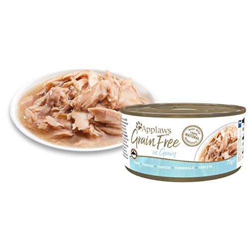 Applaws 100% Natural Grain Free Wet Cat Food, Tuna in Gravy, 70g Tin (Pack of 24) von Applaws