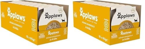 Applaws Katzennassfutter Dome Pot Hühnerbrust mit Reis - Packung mit 10 x 60g Töpfen (Packung mit 2) von Applaws