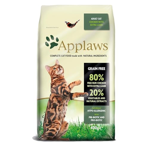 Applaws Katzentrockenfutter Adult, Huhn mit Lamm, getreidefrei und komplett 400g (1 Packung) von Applaws