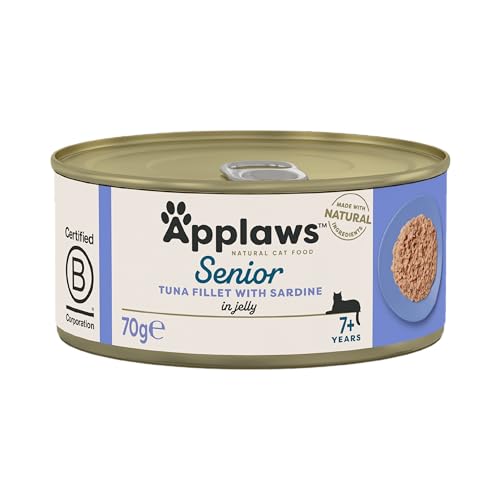 Applaws Komplette Katze Katze Essen, Senior, Thunfisch mit Sardinen in Soft Jelly, 70g (Packung mit 24) von Applaws