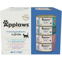 Applaws Nassfutter Katze Adult Multipack in Brühe 12x70 g Fischauswahl von Applaws