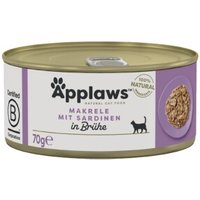 Applaws Nassfutter Katze Adult in Brühe Makrele mit Sardine 24x70 g von Applaws