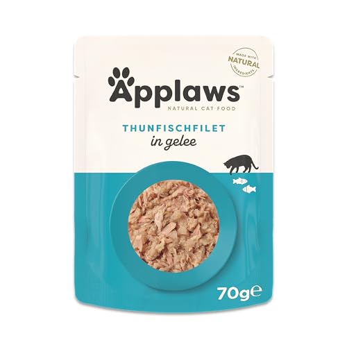 Applaws Premium Natural Wet Cat Food, Thunfischfilet in Gelee - Packung mit 16 x 70g Beuteln von Applaws