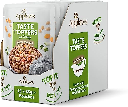 Applaws Premium Natural Nassfutter für Hunde, getreidefreies Lammfleisch mit Gemüse in Sauce, Topping für Hunde 12 x 85g Packung von Applaws