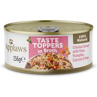 Applaws Taste Toppers in Brühe 6 x 156 g - Huhn mit Schinken, Kürbis, Karotten & Erbsen von Applaws