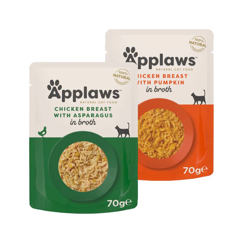 Applaws in Broth Katzenfutter - Frischebeutel - Chicken Breast & Pumpkin - 12 x 70 g von Applaws