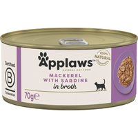 Applaws in Brühe 6 x 70 g - Makrele & Sardinen von Applaws