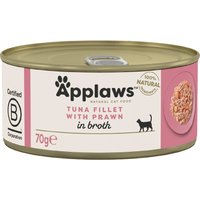 Applaws in Brühe 6 x 70 g - Thunfischfilet & Garnele von Applaws