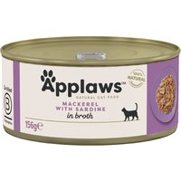 Sparpaket Applaws in Brühe 24 x 156 g - Makrele & Sardinen von Applaws