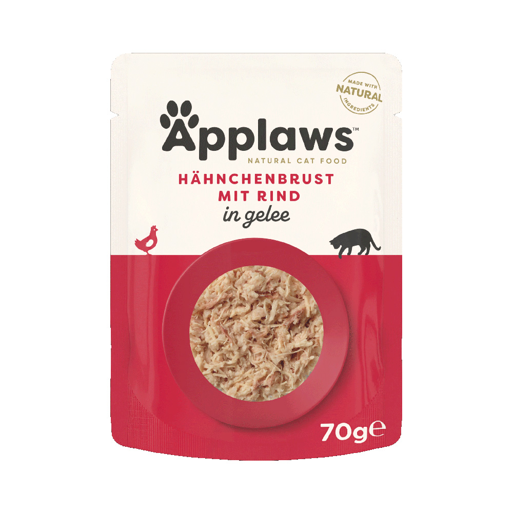 Sparpaket Applaws Pouch in Jelly 32 x 70 g - Huhn mit Rind von Applaws