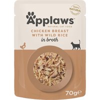 Sparpaket Applaws Pouch mit Brühe 48 x 70 g - Huhn mit Wildreis von Applaws