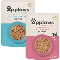 Sparpaket Applaws Pouch mit Brühe 48 x 70 g - Thunfisch-Mix (2 Sorten gemischt) von Applaws