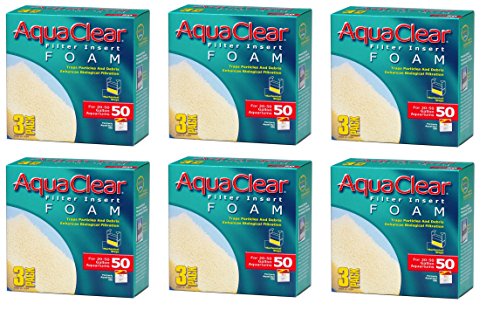 (6 Pack) AquaClear 50 Schaumstoff-Einsätze (3 Einsätze Pro Pack/18, fügt) von Aquaclear