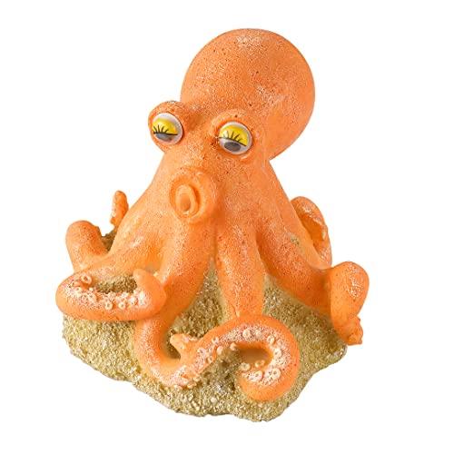 Aqua Della, Aquariumdekoration, Oktopus, 8,5 x 8 x 7,5 cm, Ornament Action Air, aus Polyesterharz, innovativ und pH-neutral, für Süß- und Salzwasser von Aqua Della