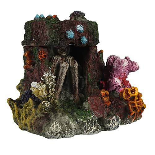 Aqua Della, Dekoration für Aquarium, Balina -Laterne 3 8x7,5 x 10,5 cm, in Polyesterharz, ungiftiger und neutraler pH, geeignet für frisches und gesalzenes Wasseraquarium, realistisch von Aqua Della